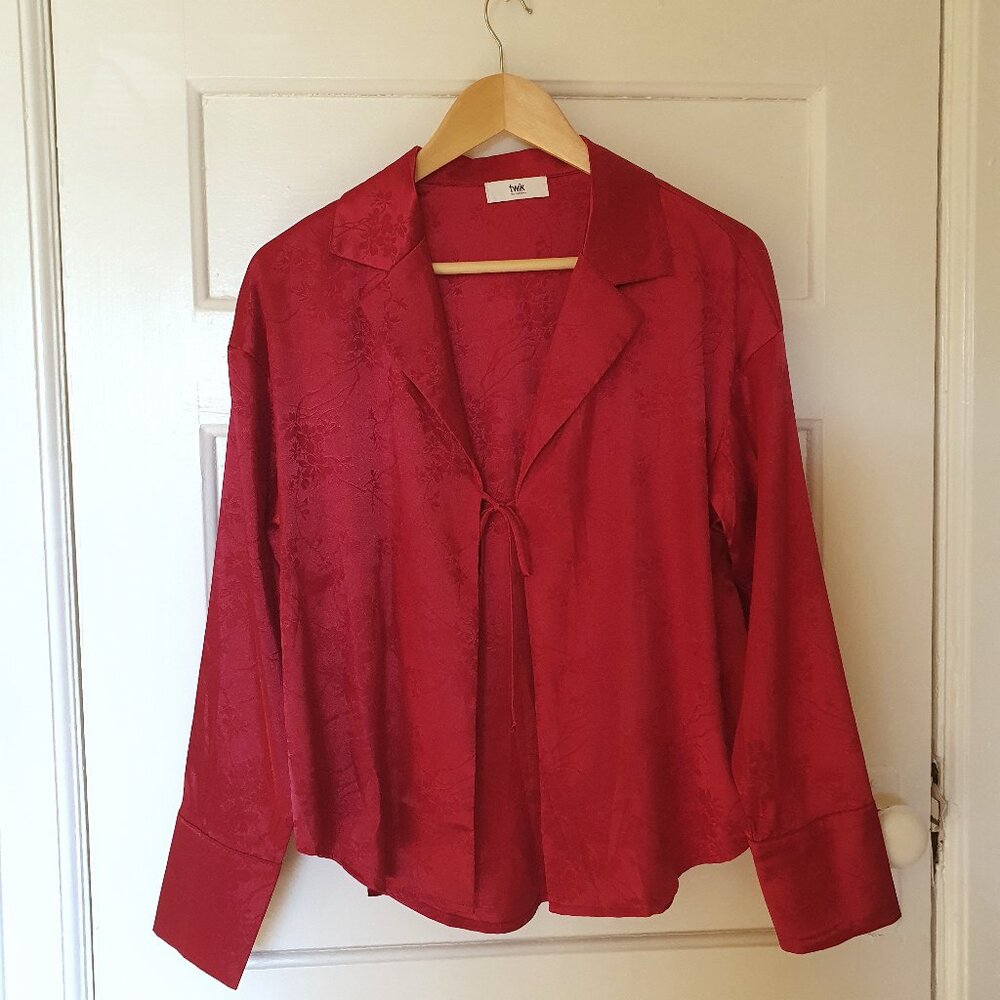 Red Satin Blouse - TWIK
